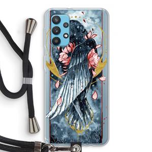 CaseCompany Golden Raven: Samsung Galaxy A32 4G Transparant Hoesje met koord