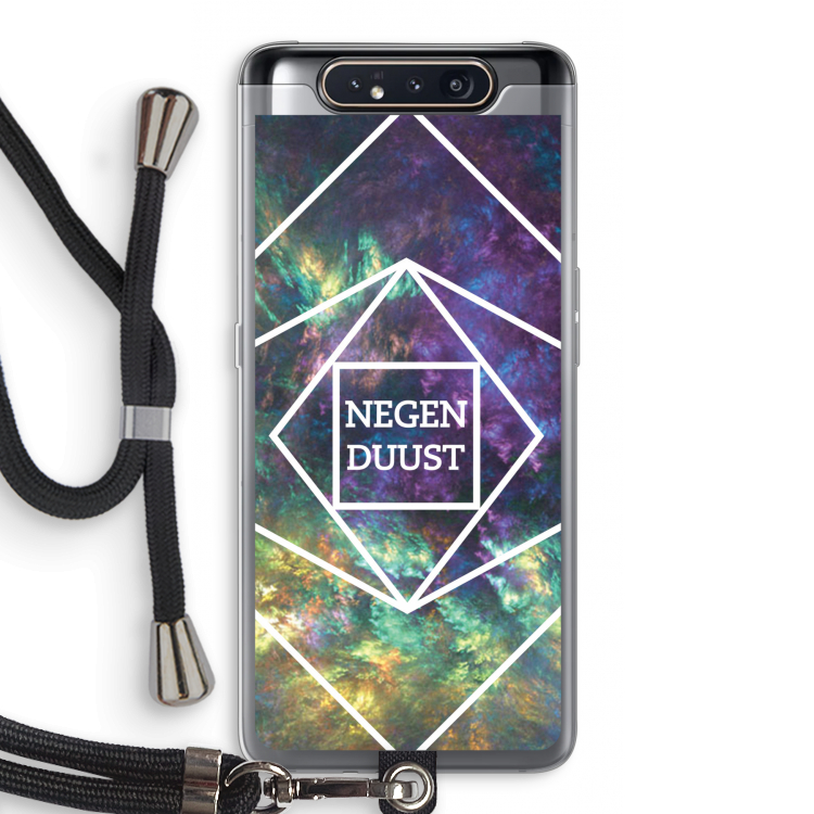 CaseCompany Negenduust ruimte: Samsung Galaxy A80 Transparant Hoesje met koord