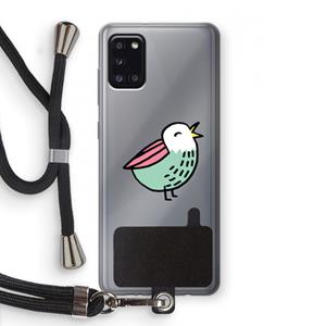 CaseCompany Birdy: Samsung Galaxy A31 Transparant Hoesje met koord