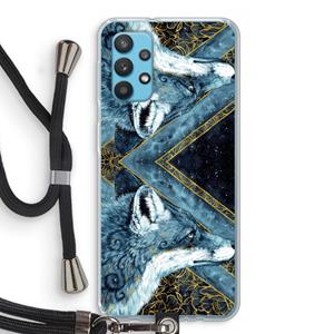 CaseCompany Golden Fox: Samsung Galaxy A32 4G Transparant Hoesje met koord