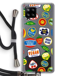 CaseCompany Fruitsticker: Samsung Galaxy A42 5G Transparant Hoesje met koord