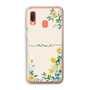 CaseCompany Gele bloemen: Samsung Galaxy A20e Transparant Hoesje