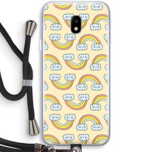 CaseCompany Regenboog: Samsung Galaxy J3 (2017) Transparant Hoesje met koord