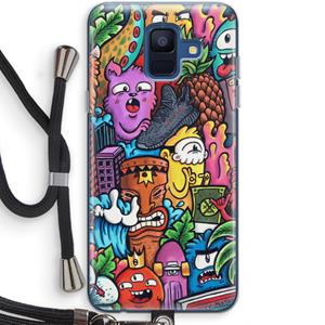 CaseCompany Vexx Mixtape: Samsung Galaxy A6 (2018) Transparant Hoesje met koord