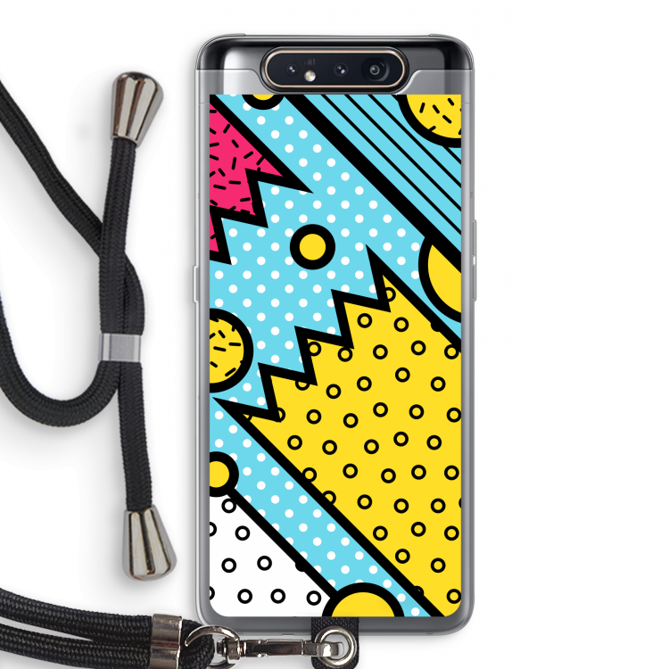 CaseCompany Pop Art #1: Samsung Galaxy A80 Transparant Hoesje met koord