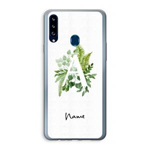 CaseCompany Green Brush: Samsung Galaxy A20s Transparant Hoesje