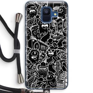 CaseCompany Vexx Black City : Samsung Galaxy A6 (2018) Transparant Hoesje met koord