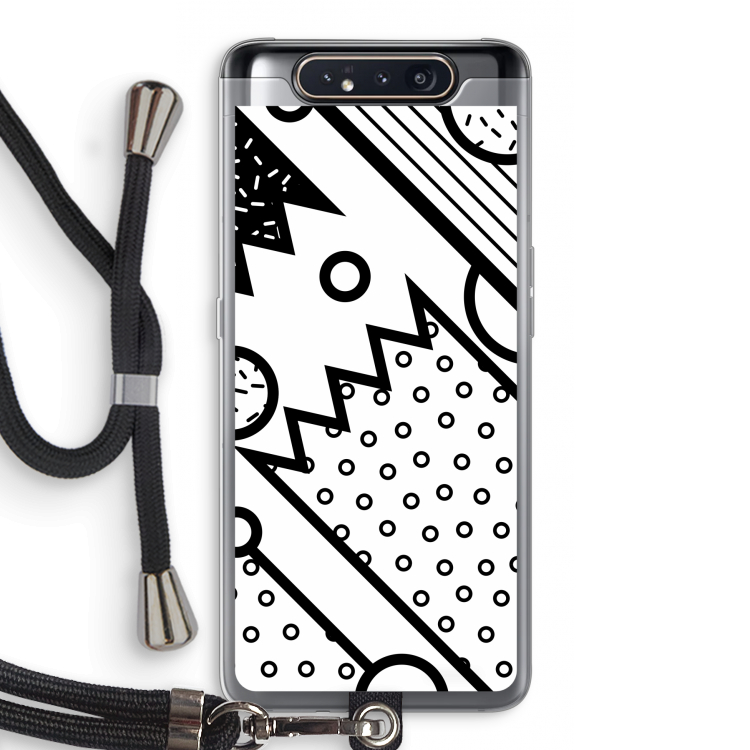 CaseCompany Pop Art #4: Samsung Galaxy A80 Transparant Hoesje met koord