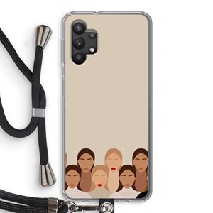 CaseCompany Girls girls girls: Samsung Galaxy A32 5G Transparant Hoesje met koord