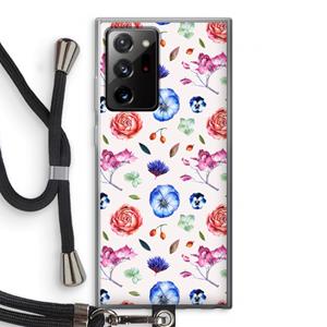 CaseCompany Bloemetjes: Samsung Galaxy Note 20 Ultra / Note 20 Ultra 5G Transparant Hoesje met koord