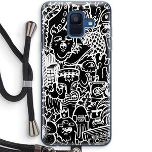 CaseCompany Vexx Black Mixtape: Samsung Galaxy A6 (2018) Transparant Hoesje met koord