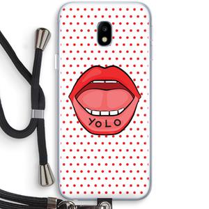 CaseCompany Yolo Denise: Samsung Galaxy J3 (2017) Transparant Hoesje met koord