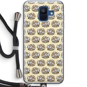 CaseCompany Slapende poes: Samsung Galaxy A6 (2018) Transparant Hoesje met koord