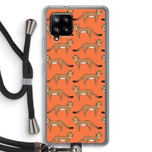 CaseCompany Cheetah: Samsung Galaxy A42 5G Transparant Hoesje met koord