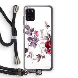 CaseCompany Mooie bloemen: Samsung Galaxy A31 Transparant Hoesje met koord