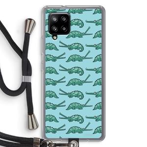 CaseCompany Kroko: Samsung Galaxy A42 5G Transparant Hoesje met koord