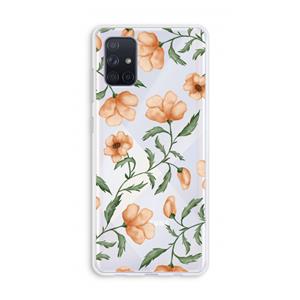 CaseCompany Peachy flowers: Galaxy A71 Transparant Hoesje