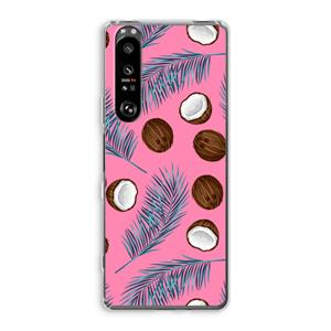 CaseCompany Kokosnoot roze: Sony Xperia 1 III Transparant Hoesje