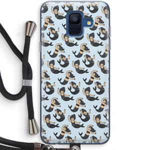 CaseCompany Zeemeermin: Samsung Galaxy A6 (2018) Transparant Hoesje met koord