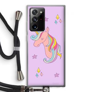 CaseCompany Roze eenhoorn: Samsung Galaxy Note 20 Ultra / Note 20 Ultra 5G Transparant Hoesje met koord