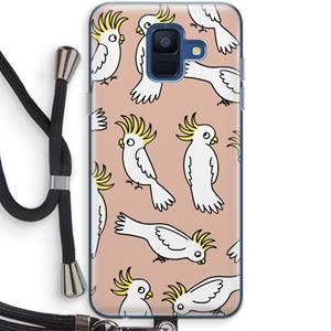 CaseCompany Papegaai: Samsung Galaxy A6 (2018) Transparant Hoesje met koord