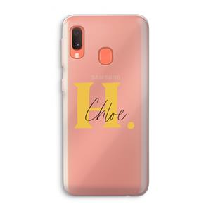 CaseCompany Amber Script: Samsung Galaxy A20e Transparant Hoesje