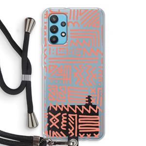 CaseCompany Marrakech Pink: Samsung Galaxy A32 4G Transparant Hoesje met koord