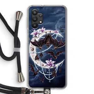 CaseCompany Vleermuizen Maan: Samsung Galaxy A32 5G Transparant Hoesje met koord
