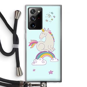 CaseCompany Regenboog eenhoorn: Samsung Galaxy Note 20 Ultra / Note 20 Ultra 5G Transparant Hoesje met koord