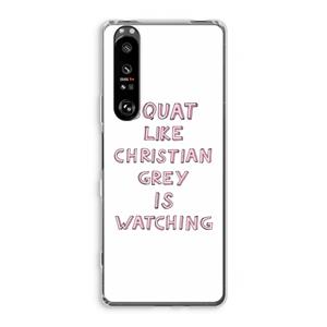 CaseCompany Christian Grey: Sony Xperia 1 III Transparant Hoesje