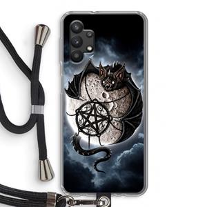 CaseCompany Volle maan: Samsung Galaxy A32 5G Transparant Hoesje met koord