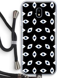 CaseCompany Eyes pattern: Samsung Galaxy J3 (2017) Transparant Hoesje met koord