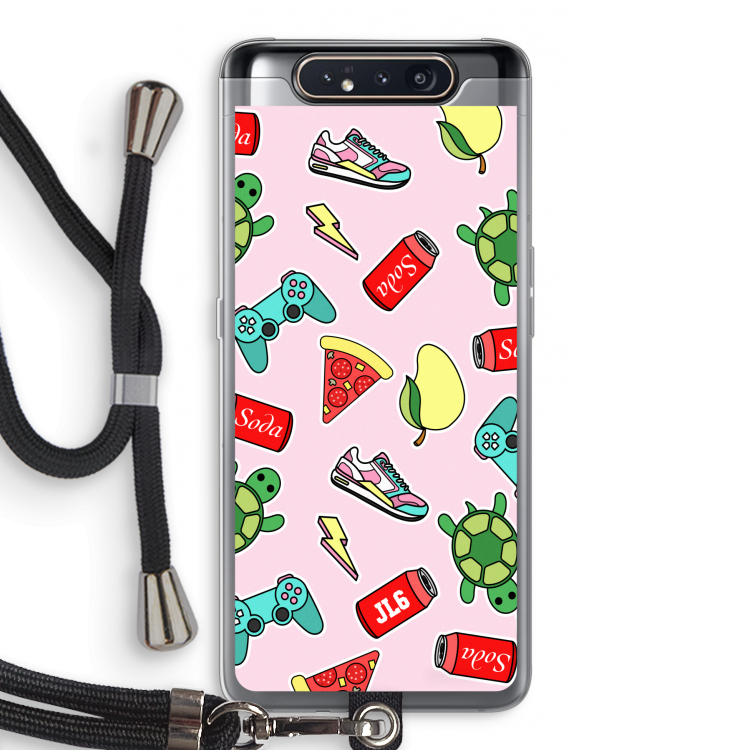 CaseCompany Things Jamie Loves: Samsung Galaxy A80 Transparant Hoesje met koord