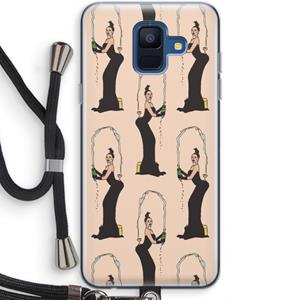 CaseCompany Pop Some Kim: Samsung Galaxy A6 (2018) Transparant Hoesje met koord