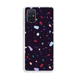 CaseCompany Dark Rounded Terrazzo: Galaxy A71 Transparant Hoesje