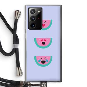 CaseCompany Smiley watermeloen: Samsung Galaxy Note 20 Ultra / Note 20 Ultra 5G Transparant Hoesje met koord