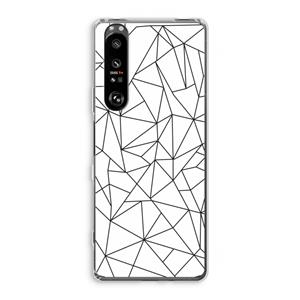 CaseCompany Geometrische lijnen zwart: Sony Xperia 1 III Transparant Hoesje