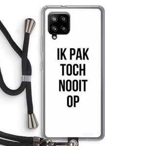 CaseCompany Ik pak nooit op: Samsung Galaxy A42 5G Transparant Hoesje met koord