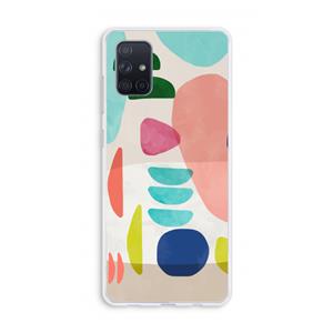 CaseCompany Bold Rounded Shapes: Galaxy A71 Transparant Hoesje