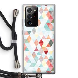 CaseCompany Gekleurde driehoekjes pastel: Samsung Galaxy Note 20 Ultra / Note 20 Ultra 5G Transparant Hoesje met koord