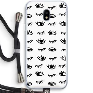 CaseCompany Eye pattern #2: Samsung Galaxy J3 (2017) Transparant Hoesje met koord