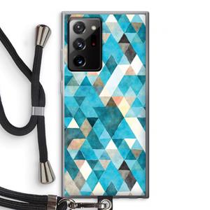 CaseCompany Gekleurde driehoekjes blauw: Samsung Galaxy Note 20 Ultra / Note 20 Ultra 5G Transparant Hoesje met koord