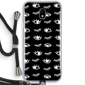 CaseCompany Eye pattern #3: Samsung Galaxy J3 (2017) Transparant Hoesje met koord