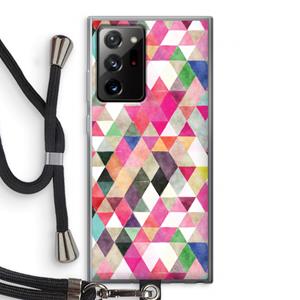 CaseCompany Gekleurde driehoekjes: Samsung Galaxy Note 20 Ultra / Note 20 Ultra 5G Transparant Hoesje met koord