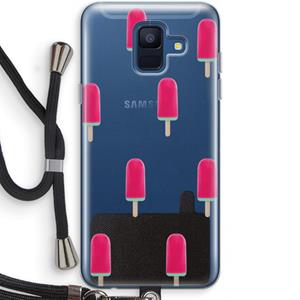 CaseCompany Waterijsje: Samsung Galaxy A6 (2018) Transparant Hoesje met koord