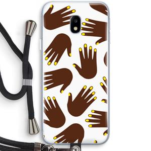 CaseCompany Hands dark: Samsung Galaxy J3 (2017) Transparant Hoesje met koord