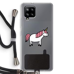 CaseCompany Eenhoorn: Samsung Galaxy A42 5G Transparant Hoesje met koord