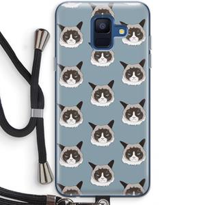 CaseCompany It's a Purrr Case: Samsung Galaxy A6 (2018) Transparant Hoesje met koord