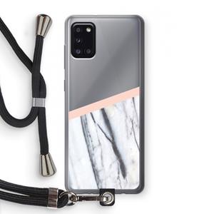 CaseCompany A touch of peach: Samsung Galaxy A31 Transparant Hoesje met koord