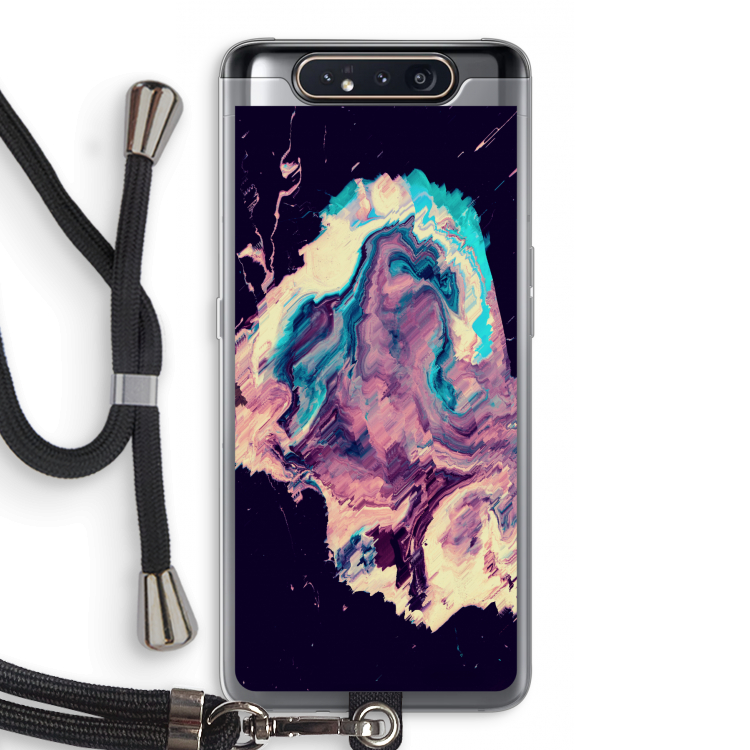 CaseCompany Cosmic Silence: Samsung Galaxy A80 Transparant Hoesje met koord